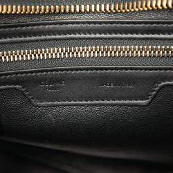 Pre Owned Celine White Micro Tricolor Leather Luggage Tote