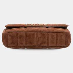 Pre Owned Celine Brown Suede Monochrome Shoulder Bag