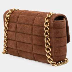 Pre Owned Celine Brown Suede Monochrome Shoulder Bag