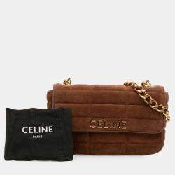 Pre Owned Celine Brown Suede Monochrome Shoulder Bag