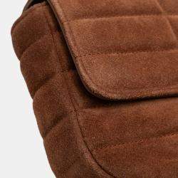 Pre Owned Celine Brown Suede Monochrome Shoulder Bag