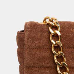 Pre Owned Celine Brown Suede Monochrome Shoulder Bag