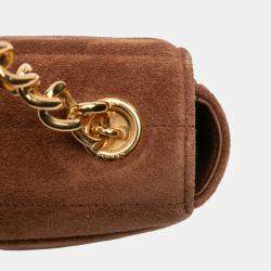 Pre Owned Celine Brown Suede Monochrome Shoulder Bag