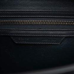 Pre Owned Celine Orange Micro Tricolor Leather Luggage Tote