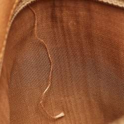 Pre Owned Celine Beige/Tan Macadam Coated Canvas and Leather Shoulder Bag