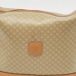 Pre Owned Celine Beige/Tan Macadam Coated Canvas and Leather Shoulder Bag