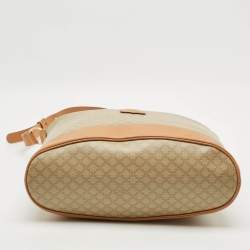 Pre Owned Celine Beige/Tan Macadam Coated Canvas and Leather Shoulder Bag
