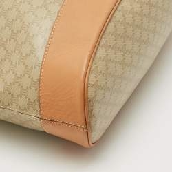 Pre Owned Celine Beige/Tan Macadam Coated Canvas and Leather Shoulder Bag