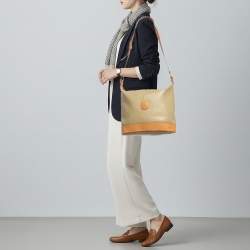 Pre Owned Celine Beige/Tan Macadam Coated Canvas and Leather Shoulder Bag