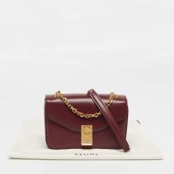 Pre Owned Celine C Medium Burgundy Leather Shoulder Bag