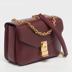 Pre Owned Celine C Medium Burgundy Leather Shoulder Bag