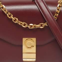 Pre Owned Celine C Medium Burgundy Leather Shoulder Bag