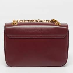 Pre Owned Celine C Medium Burgundy Leather Shoulder Bag