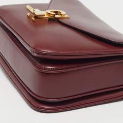 Pre Owned Celine C Medium Burgundy Leather Shoulder Bag