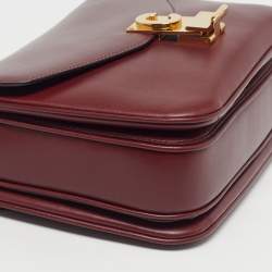 Pre Owned Celine C Medium Burgundy Leather Shoulder Bag