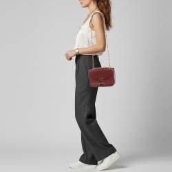 Pre Owned Celine C Medium Burgundy Leather Shoulder Bag
