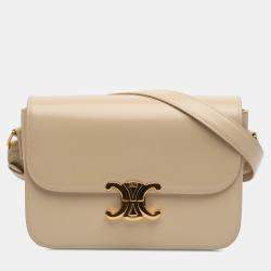 Pre Owned Celine Brown Classique Shiny Calfskin Triomphe Crossbody