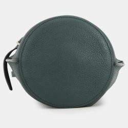 Pre Owned Celine Big Bag Bucket Dark Green Leather Size Nano