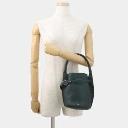 Pre Owned Celine Big Bag Bucket Dark Green Leather Size Nano