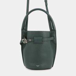 Pre Owned Celine Big Bag Bucket Dark Green Leather Size Nano