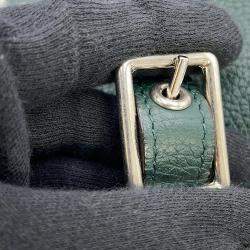 Pre Owned Celine Big Bag Bucket Dark Green Leather Size Nano