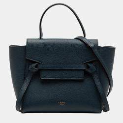 مملوكة مسبقًا Celine Blue Nano Grained Calfskin Belt Bag