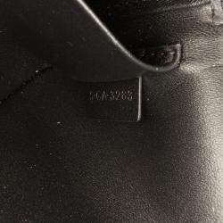 Pre Owned Celine Black Shiny Calfskin Triomphe Claude Shoulder Bag