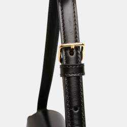 Pre Owned Celine Black Shiny Calfskin Triomphe Claude Shoulder Bag