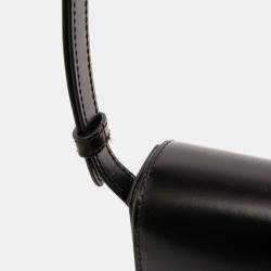 Pre Owned Celine Black Shiny Calfskin Triomphe Claude Shoulder Bag