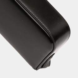 Pre Owned Celine Black Shiny Calfskin Triomphe Claude Shoulder Bag