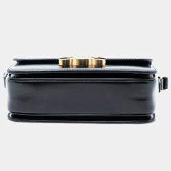 مملوكة مسبقًا Celine Black Teen Shiny Calfskin Triomphe Crossbody