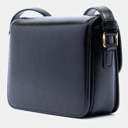 مملوكة مسبقًا Celine Black Teen Shiny Calfskin Triomphe Crossbody