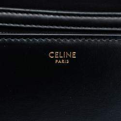 مملوكة مسبقًا Celine Black Teen Shiny Calfskin Triomphe Crossbody