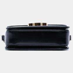 مملوكة مسبقًا Celine Black Teen Shiny Calfskin Triomphe Crossbody