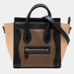 Pre Owned حقيبة سيليين لاغج جلد ثلاثية اللون بني أسود نانو