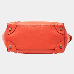 مملوكة مسبقًا Celine Orange Micro Leather Luggage Tote