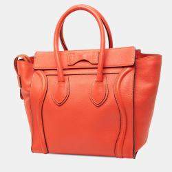مملوكة مسبقًا Celine Orange Micro Leather Luggage Tote