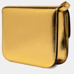 Pre Owned علبة كلاسيك جلد عجل ذهبي وسط سيلين