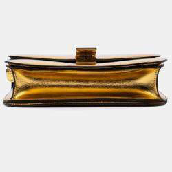 Pre Owned علبة كلاسيك جلد عجل ذهبي وسط سيلين