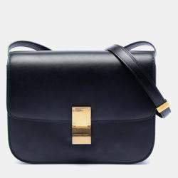 Pre Owned Celine Black Medium Calfskin Classic Box