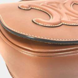 مملوكة مسبقًا Celine Pochette Folco Cuir Triomphe Shoulder Bag In Leather Tan And Brown