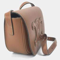 مملوكة مسبقًا Celine Pochette Folco Cuir Triomphe Shoulder Bag In Leather Tan And Brown