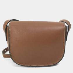 مملوكة مسبقًا Celine Pochette Folco Cuir Triomphe Shoulder Bag In Leather Tan And Brown