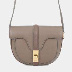 Pre Owned Celine Buzas 16 Seze Greige Leather Size Small