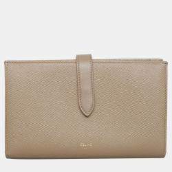 Pre Owned Celine Brown Leather Large Strap Wallet