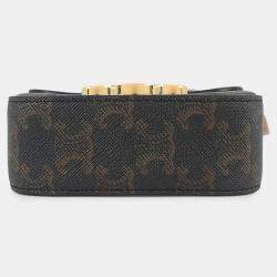 مملوكة مسبقًا Celine Triomphe Claude Mini Shoulder Pouch Tan Pvc Leather