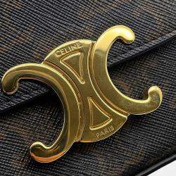 مملوكة مسبقًا Celine Triomphe Claude Mini Shoulder Pouch Tan Pvc Leather