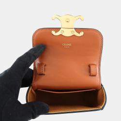 مملوكة مسبقًا Celine Triomphe Claude Mini Shoulder Pouch Tan Pvc Leather