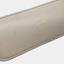 Pre Owned Celine Triomphe 2-Way Mini Bag Light Gray Leather