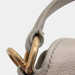 Pre Owned Celine Triomphe 2-Way Mini Bag Light Gray Leather